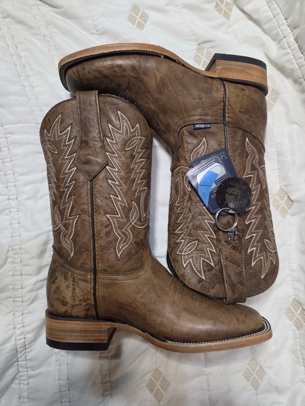 Rock'em Connery Cedro Square Toe Cowboy Boots Size 7 EE
